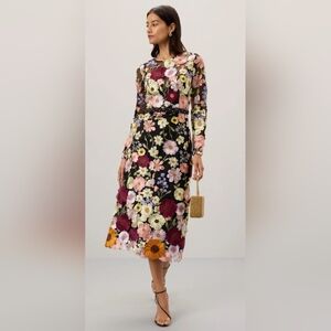 Mac Duggal High Neck Floral Embellished A-Line Dress Size 10 MSRP $598